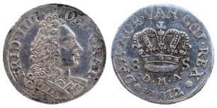 8 Schilling dän. (4 Schilling lübsch), König Frederik IV (1699 - 1730)