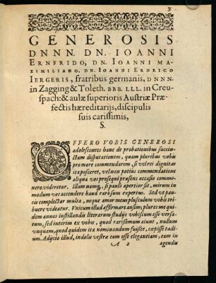 3-4, Generosis Dnnn, Dn. Ioanni Ernfrido...