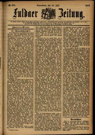 Ausgabe vom Samstag, den 23. Juli 1887.