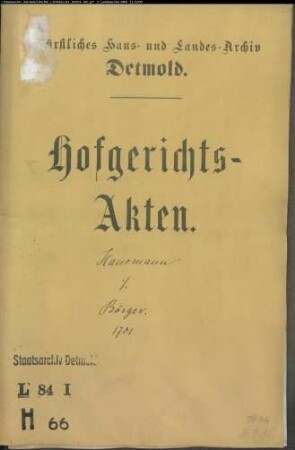 Hausmann, Henrich Bernd zu Alverdissen gegen Johann Börger zu Alverdissen - Verpfändetes Land
