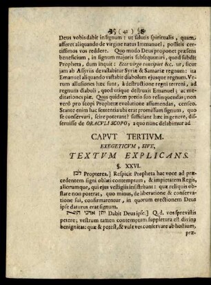 Caput Tertium. Exegeticum, Sive, Textum Explicans