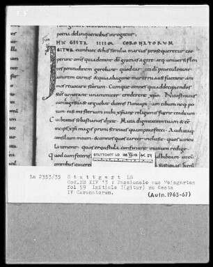 Passionale de Tempore — Initiale I(gitur), Folio 59recto