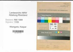 Entnazifizierung Kaspar Weingartz , geb. 21.11.1915 (Feuerwehrmann)