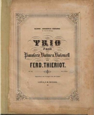Trio f-Moll für Pianoforte, Violine u. Violoncell : op. 14