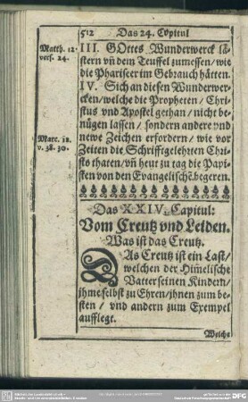 Das XXIV. Capitul: Vom Creutz und Leiden