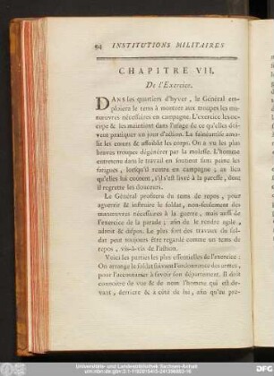 Chapitre VII. De l'Exercice.