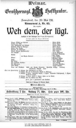 Weh dem, der lügt
