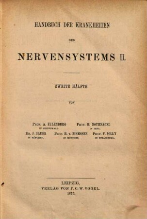 Handbuch der speciellen Pathologie und Therapie, 12,2