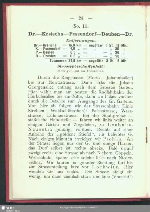 No. 11. Dr. - Kreischa - Possendorf - Deuben - Dr.