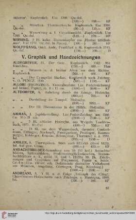 V. Graphik und Handzeichnungen