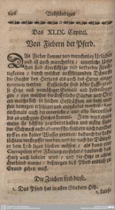 Das XLIX. Capitel. Von Fiebern der Pferd.