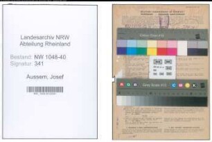 Entnazifizierung Josef Aussem , geb. 08.01.1907 (Anwalt)