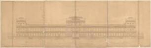 Neureuther, Gottfried von; München; Akademie der bildenden Künste - Südseite (Aufriss)