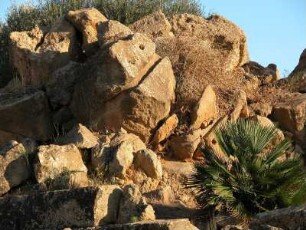 Reste eines griechischen Tempels im Tal der Tempel in Agrigent