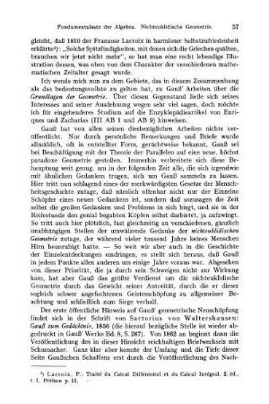 Grundlagen der Geometrie, nichteuklidische Geometrie.