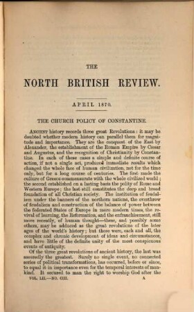 The North British review. 52. 1870 = N.S., Vol. 13, Apr. - Juli