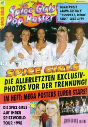 Poster der britischen Pop-Gruppe Spice Girls (Zeitungskiosk 1998)
