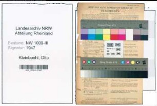 Entnazifizierung Otto Kleinboehl , geb. 08.11.1912 (Zollbeamter)