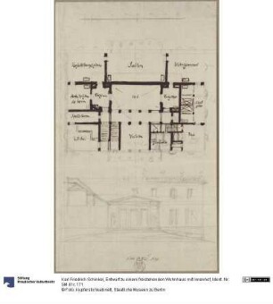 Entwurf zu einem freistehenden Wohnhaus mit Innenhof