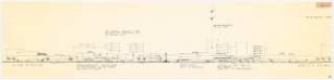 Neuordnung des Gebietes um den Mehringplatz, Berlin-Kreuzberg Schinkelwettbewerb 1963: Panoramaansicht Skizze Erläuterung Nord