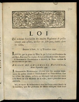 Loi. Qui ordonne...