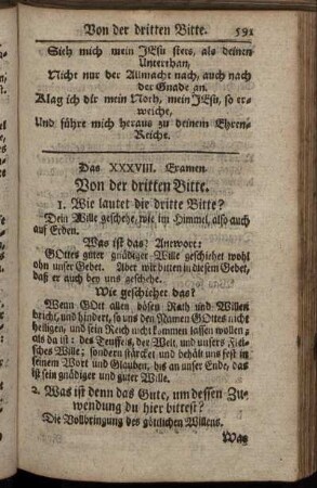 Das XXXVIII. Examen. Von der dritten Bitte