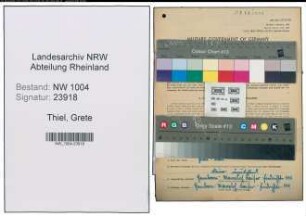 Entnazifizierung Grete Thiel , geb. 18.11.1919 (Kauffrau)