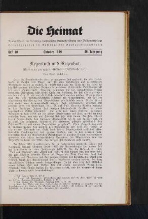 Regentuch und Regenhut. (Umfragen zur gegenständlichen Volkskunde 3). Von Ernst Schlee.