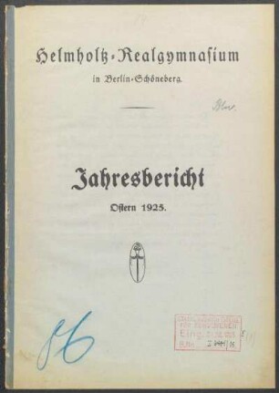 1924/25: Jahresbericht ... - 1924/25