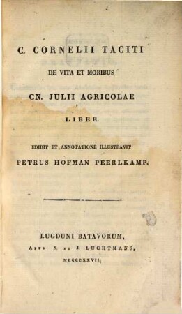 De vita et moribus Agricolae liber
