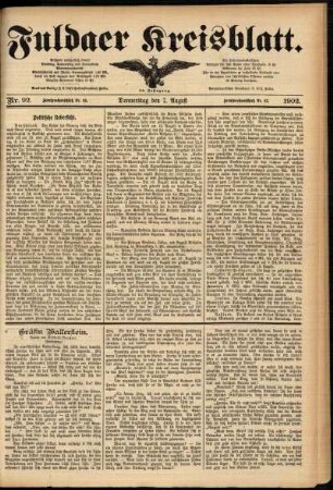 Ausgabe vom Donnerstag, den 07. August 1902.
