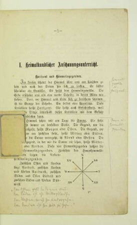 I. Heimatkundlicher Anschauungsunterricht