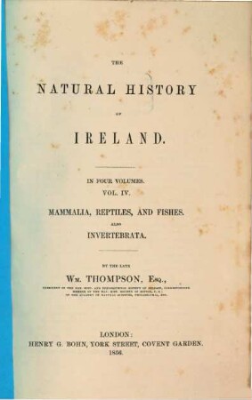 The Natural History of Ireland. 4