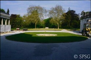 Potsdam, Neuer Garten, Marmorpalais, Baumaßnahmen im Ehrenhof.