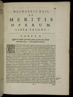 Michaelis Baii, De Meritis Operum