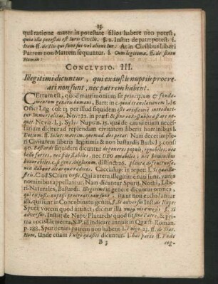 Conclusio III. Illegitimi dicuntur, qui ex iustis nuptiis procreati non sunt, nec patrem habent.