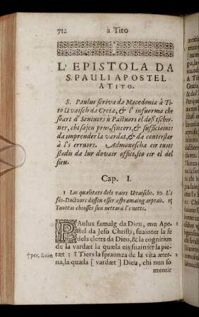 L'Epistola Da S. Pauli Apostel A Tito.