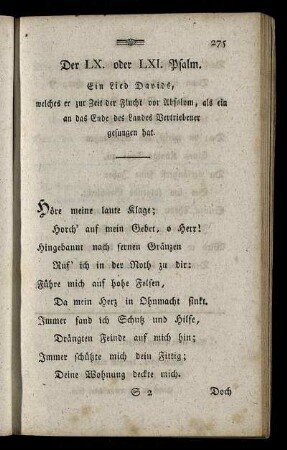 Der LX. oder LXI. Psalm. - Der LXIX. oder LXX. Psalm.