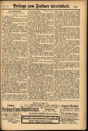 Zweite Ausgabe vom Samstag, den 30. Juni 1894.