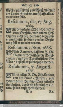 Resolution, 7. Augusti, 1666