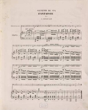 Souvenir de Spa : fantaisie pour le violoncelle avec accompt. de deux violons, alto et basse ou piano ; op. 2