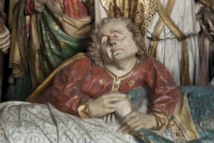 Maria-Schlaf-Altar — Tod Mariens im Beisein der Apostel mit Aufnahme Mariens in den Himmel — Apostel Johannes