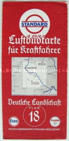 Illustrierte Straßenkarte des Gebietes zwischen Leipzig und Berlin