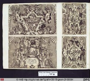 oben rechts: Kartusche mit Darstellung der Rettung Andromedas durch Perseus.