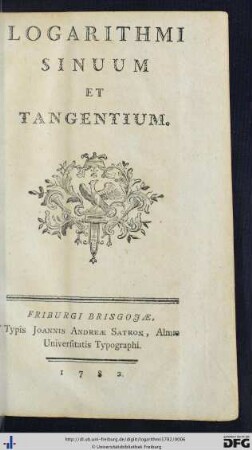 Logarithmi Sinuum Et Tangentium
