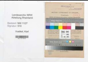 Entnazifizierung Karl Voelkel , geb. 10.04.1891 (Zimmermeister)