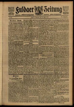 Zweite Ausgabe vom Dienstag, den 23. April 1907.