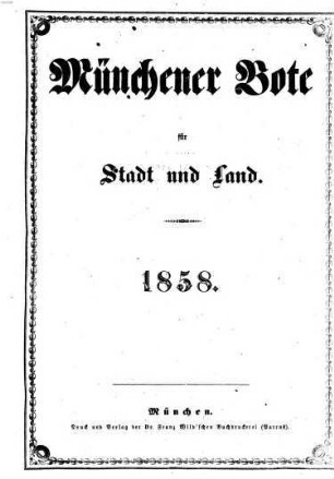 Münchener Bote für Stadt und Land. 1858, 1858
