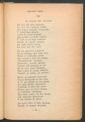 III - El himno del payador