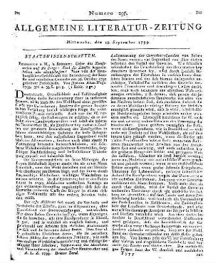 Godwin, W.: Denkschrift auf Maria Wollstonecraft Godwin, die Vertheidigerin der Rechte des Weibes. Aus d. Engl. übers. u. mit einigen Anm. begleitet, nebst dem Bildnis der Verstorbenen. Schnepfenthal: Buchh. der Erziehungsanst. 1799